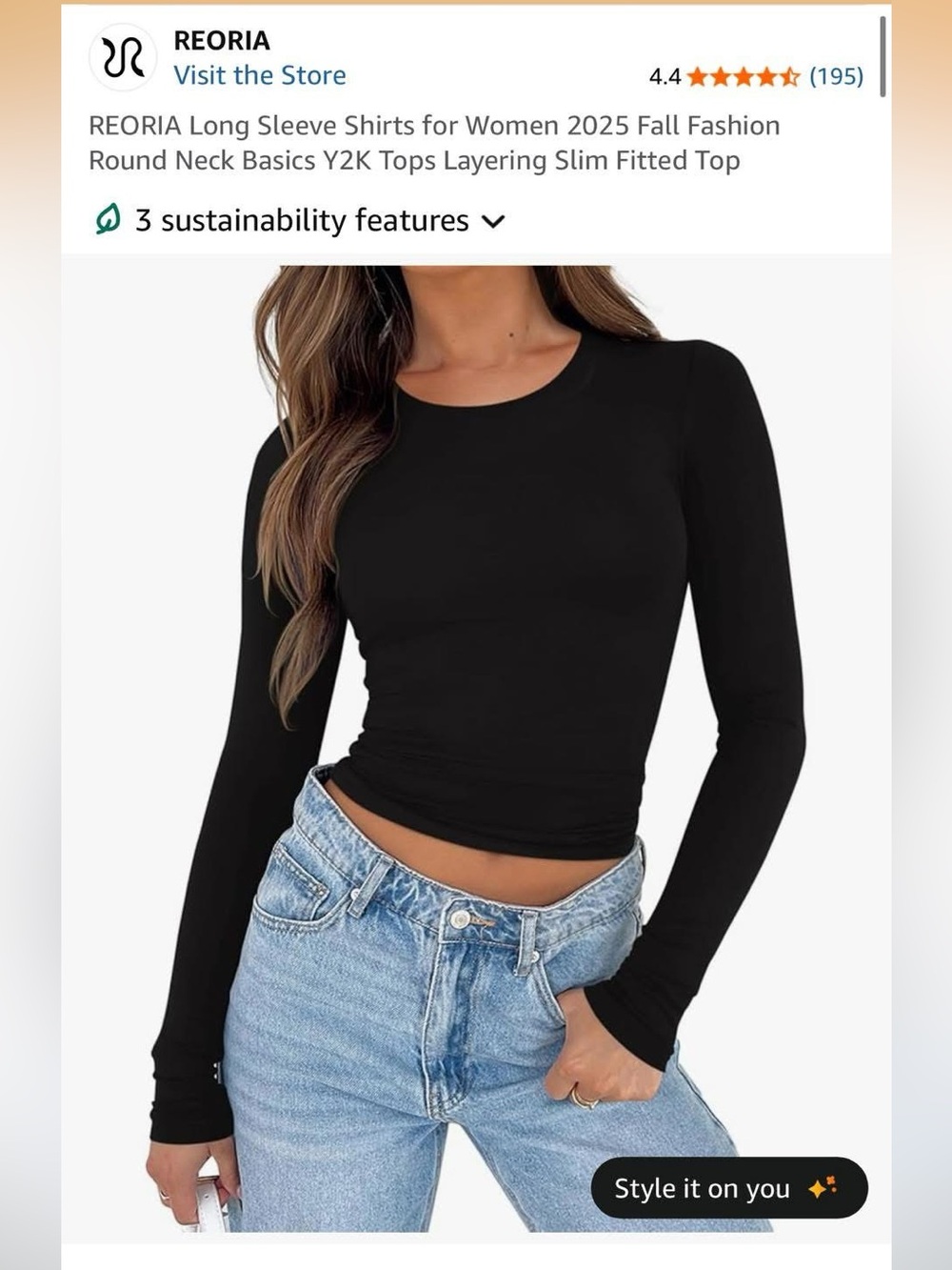 Women’s Long Sleeve Slim Fit Top — Black